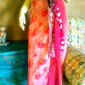 Wrap skirt reversible boho hippie floral paisley